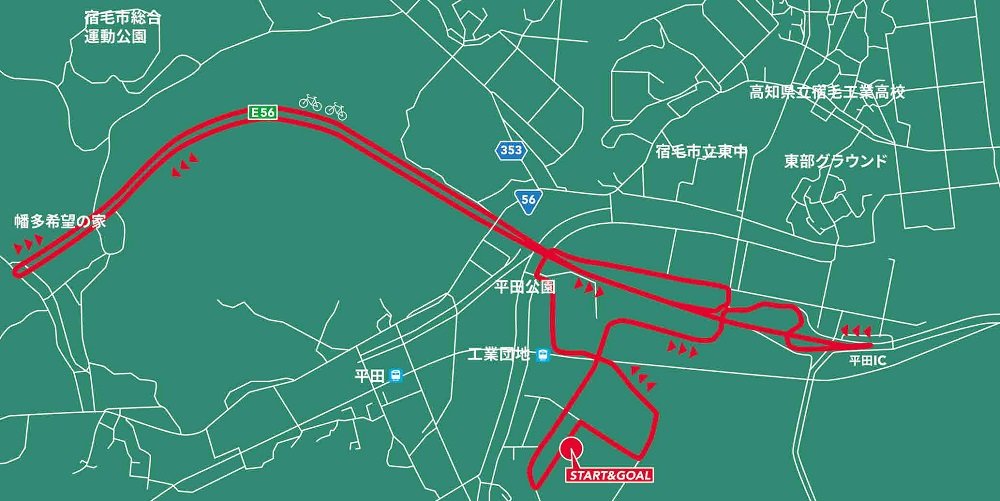 宿毛市ロードレース／地図（矢印あり）.jpg